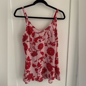 CAbi #5533 Red Adore Floral Camisole Top